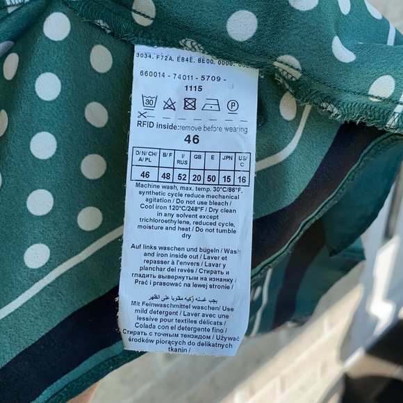 Gerry Weber Polka Dot green shirt| Size 46 - Picture 5 of 9